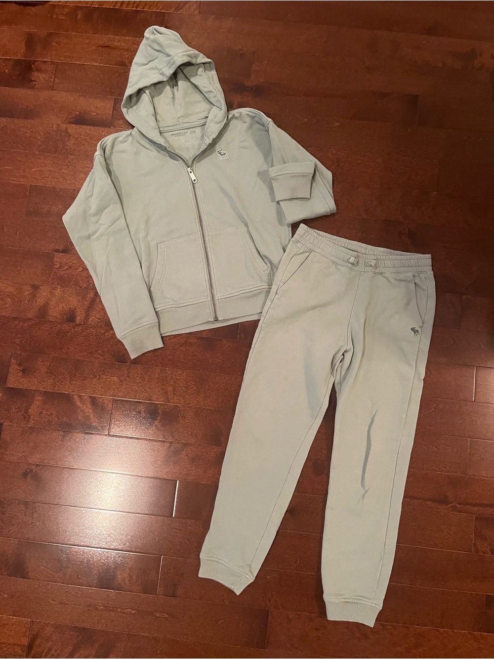 abercrombie kids sage green hoodie and sweatpants set